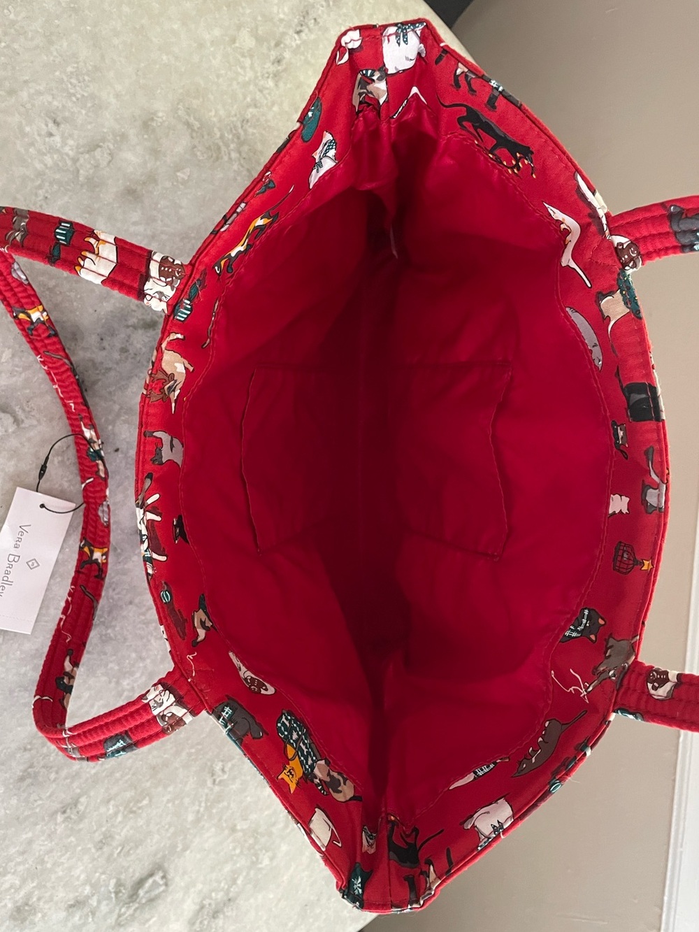 Vera Bradley Holiday Cat Essential Tote - Picture 7 of 10